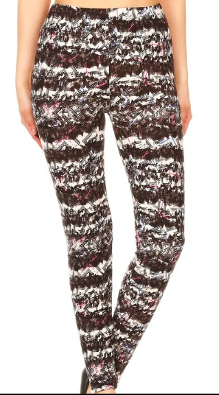 Black and White Abstract Leggings OS - PX1873J