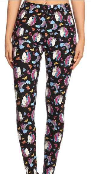 Unicorns and Butterflies Print Leggings PS - PX3712-PLUS