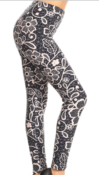 White Flower Geo Legging OS LDR-R705