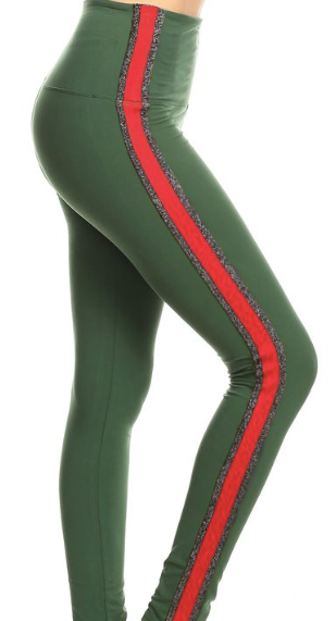 Stripes 5" Yoga Waist Legging OS - LT81-SOLID_ST_YOGA Green