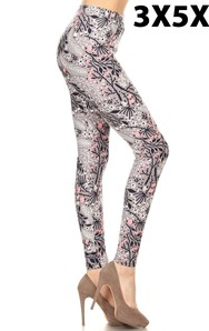 Floral Print 3x-5x Leggings 3X5X-R899