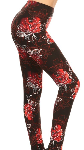 Abstract Rose Legging OS - LDR-R786_VT