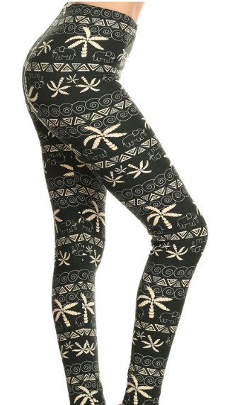 Palm Trees Print Leggings PS - LDX-R645