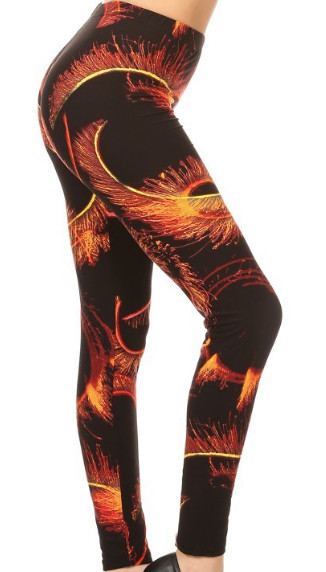 Feather Print Leggings PS - LDX-R749