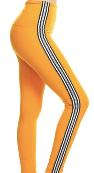 5" Yoga Band Stripe Legging OS LT65-SOLID_ST_YOGA Mustard