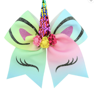 Unicorn Bow With Sequins 7" - Keene's