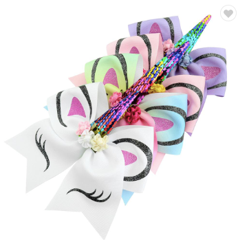 Unicorn Bow With Sequins 7" - Keene's