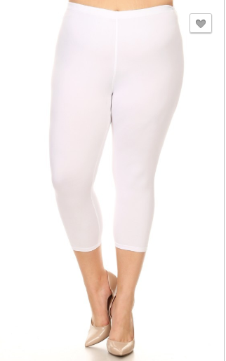 White OS Capri Legging - Yoga Band - Keene's