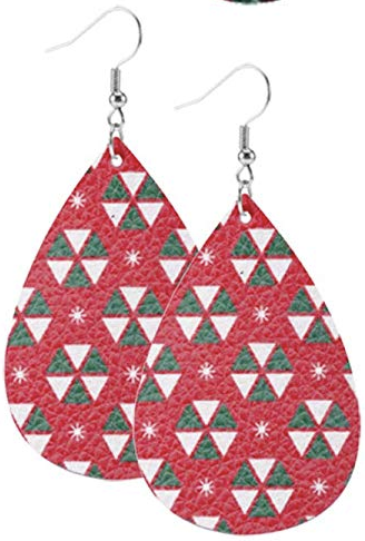 Christmas Pinwheel Teardrop Earring - Keene's