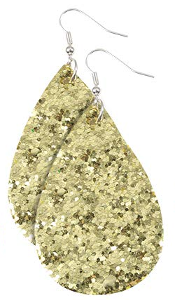 Gold Glitter Teardrop Earring - Keene's
