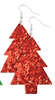 Red Glitter Tree Earring - Keene's