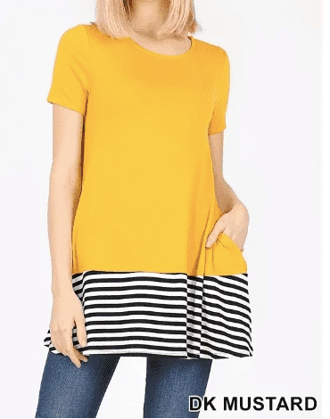 Mustard Tunic - Ladies Top Size L - Keene's