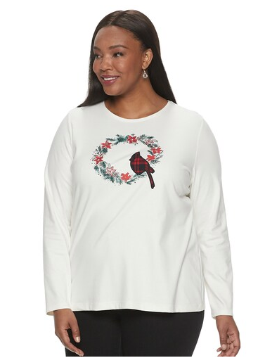 Cardinal Long Sleeve Crewneck Top 4X - Keene's