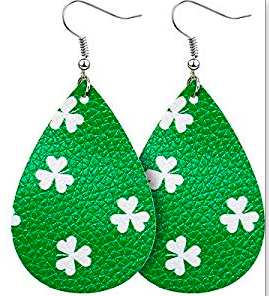 St. Patrick's Day Earrings - White Shamrock - Keene's