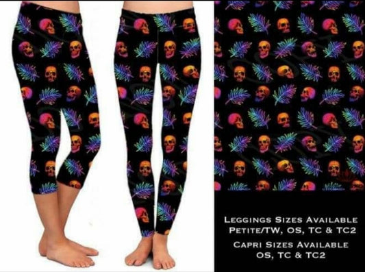 Crazy Skull leggings & capris with pockets