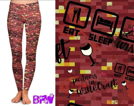 Wine Craft leggings with pockets