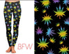 Rainbow Weed leggings, capris and shorts with pockets