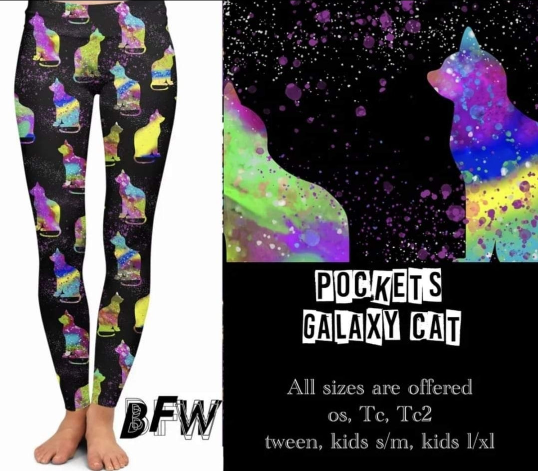 Galaxy Cat Leggings, Capris, Lounge Pants and Joggers