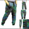 Blue/Green Camo leggings, capris and joggers