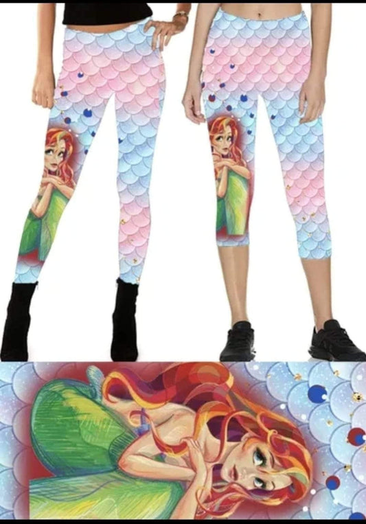 Mermaid Scales leggings and shorts with pockets