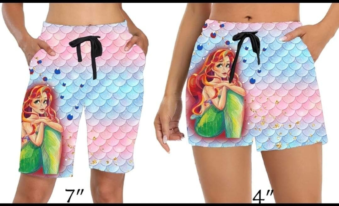 Mermaid Scales leggings and shorts with pockets