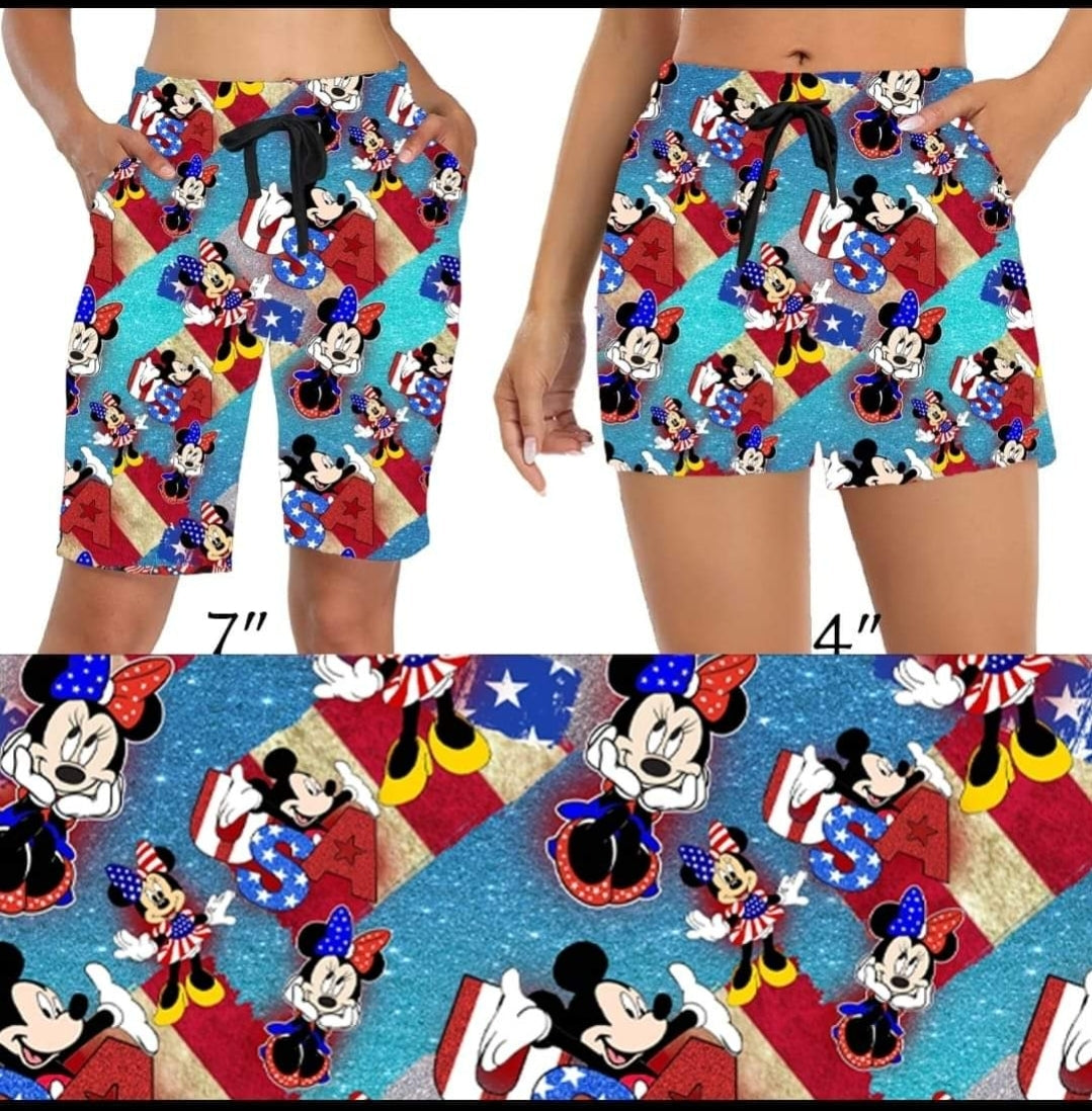 Patriotic Mouse Capris and shorts