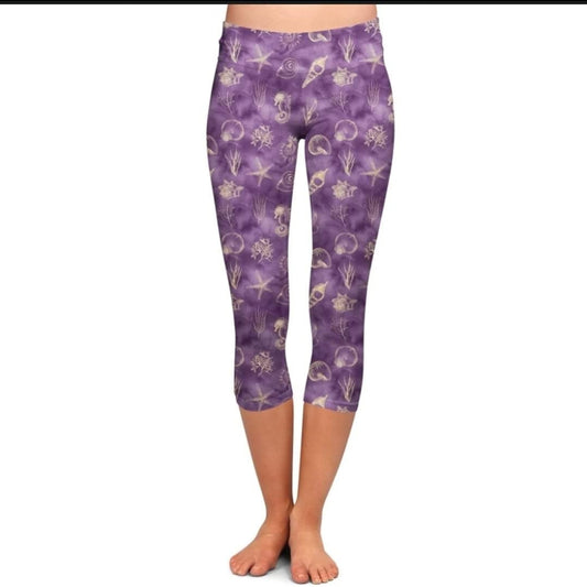 Purple beach Capris with pockets