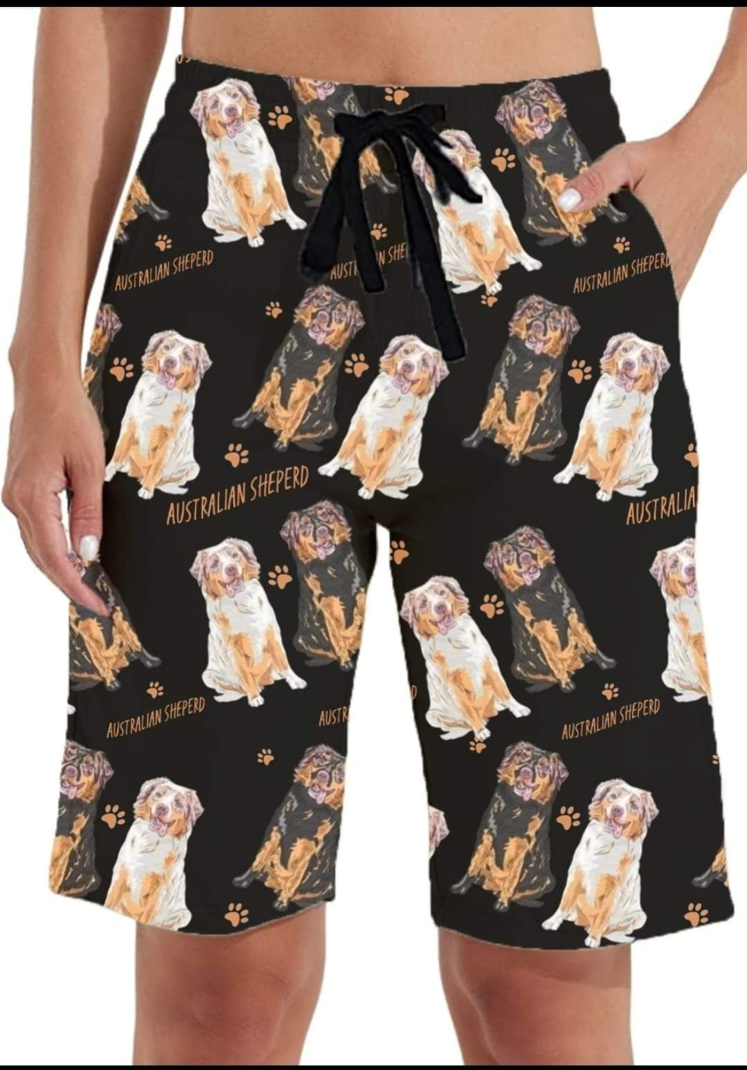 Australian Shepherd Leggings, Capri Joggers and jogger shorts