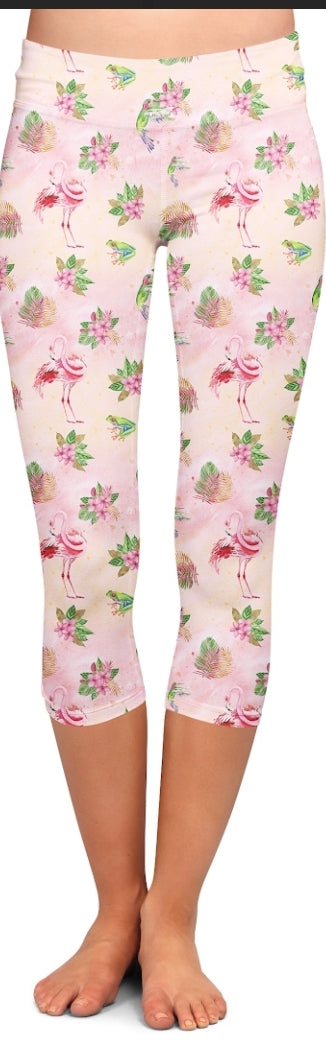 Fancy Flamingo Leggings, Skorts and Shorts with pockets