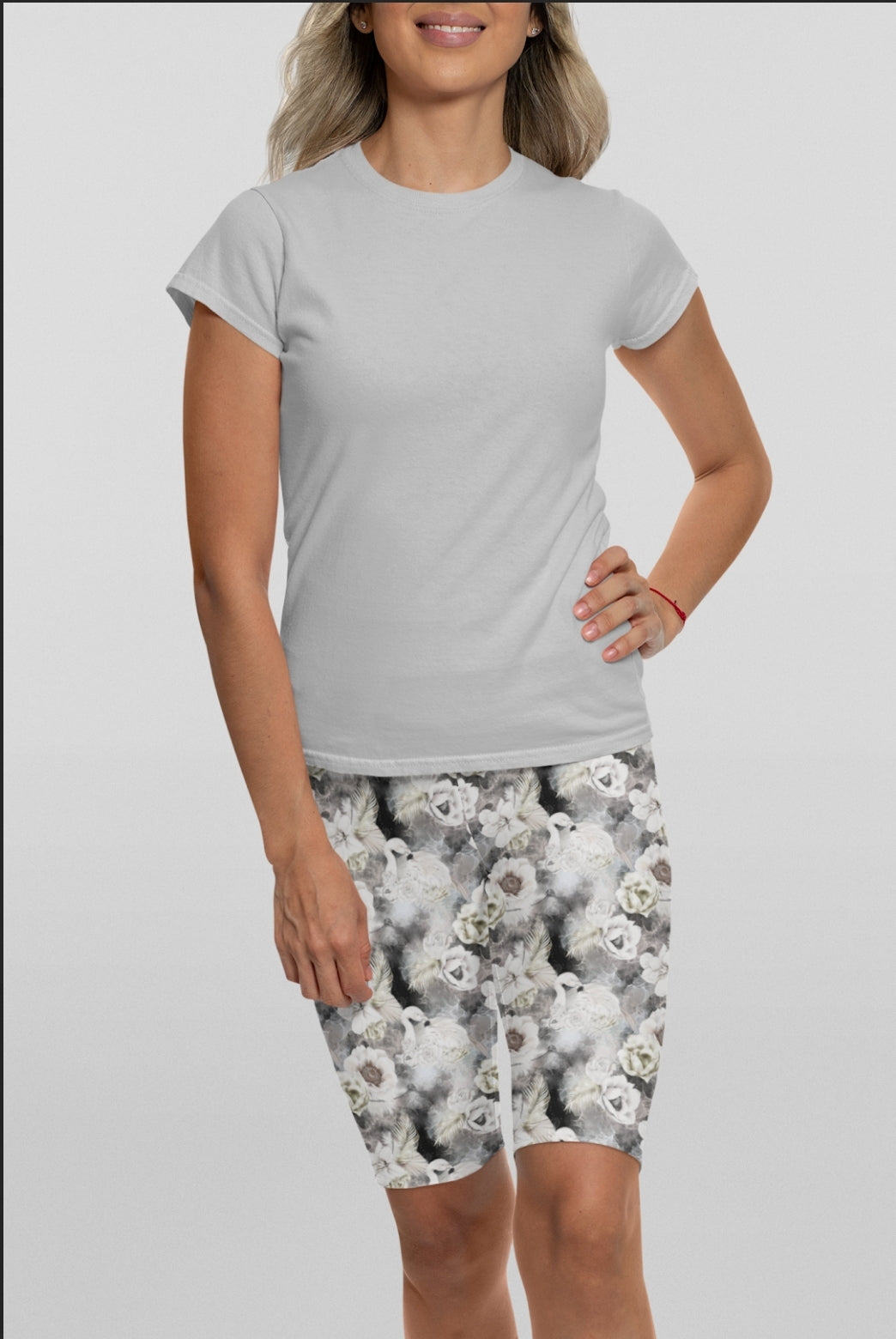 Floral swan Leggings with pockets