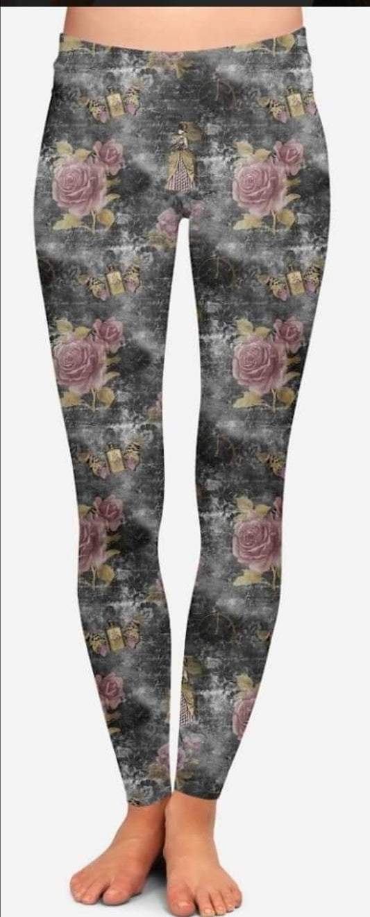 Dark Summer Rose Leggings