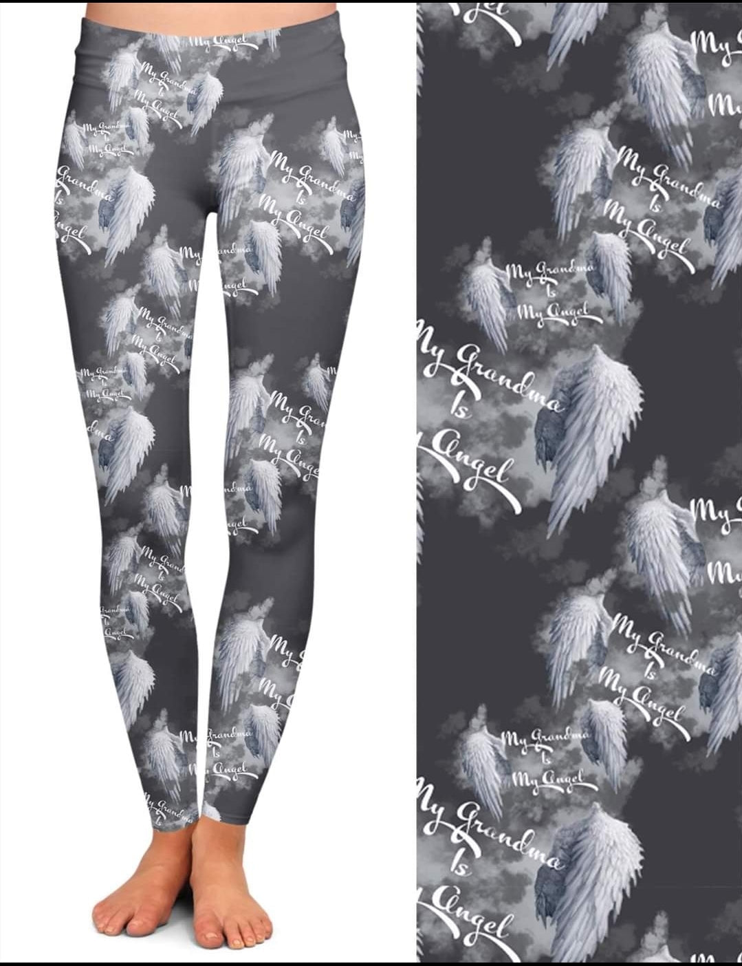 My Grandma is my angel leggings, joggers and petite joggers