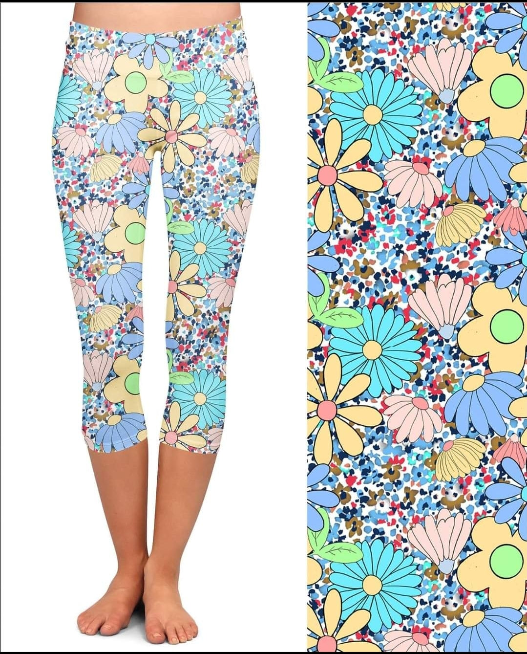 Cartoon Daisy Capri and Capri Lounge Pants