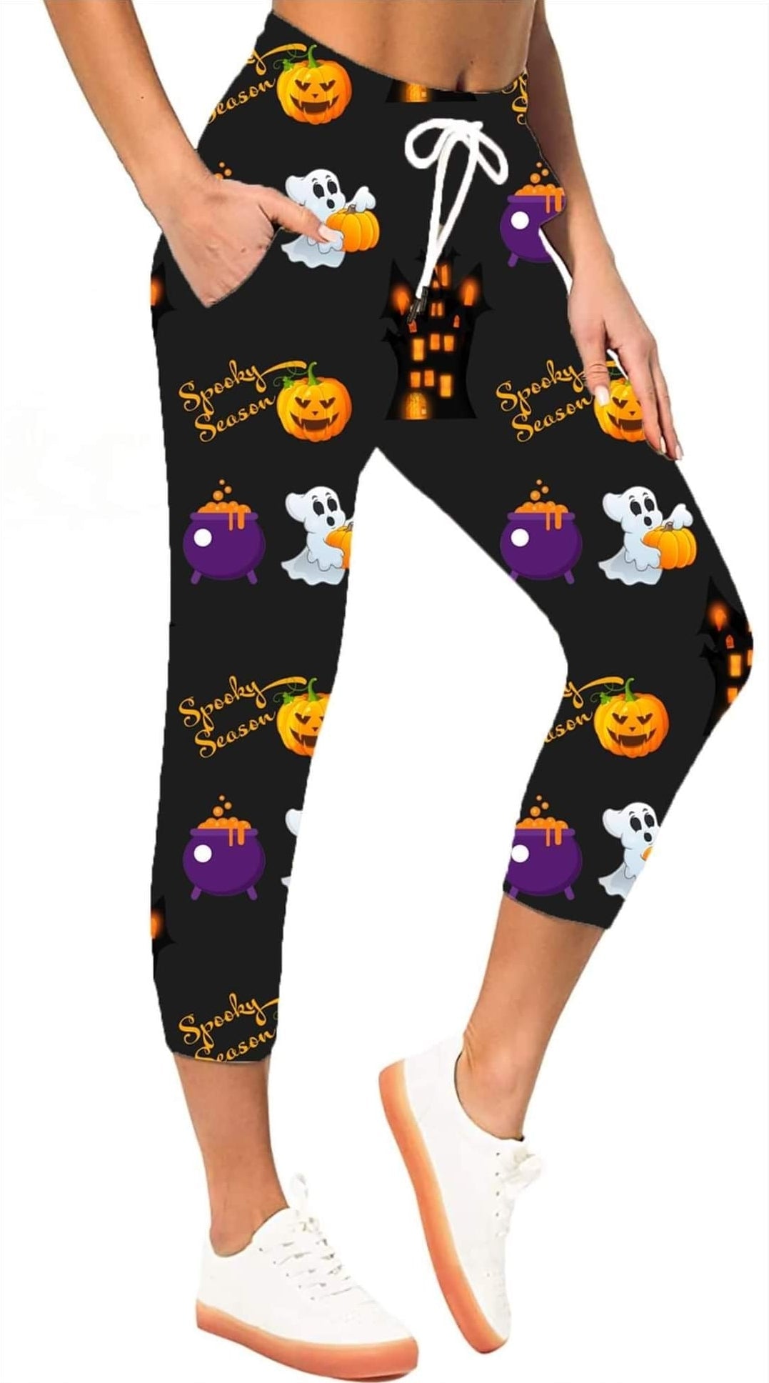 Spooky Season Leggings, Capris, full-length lounger, and capri lounge and joggers