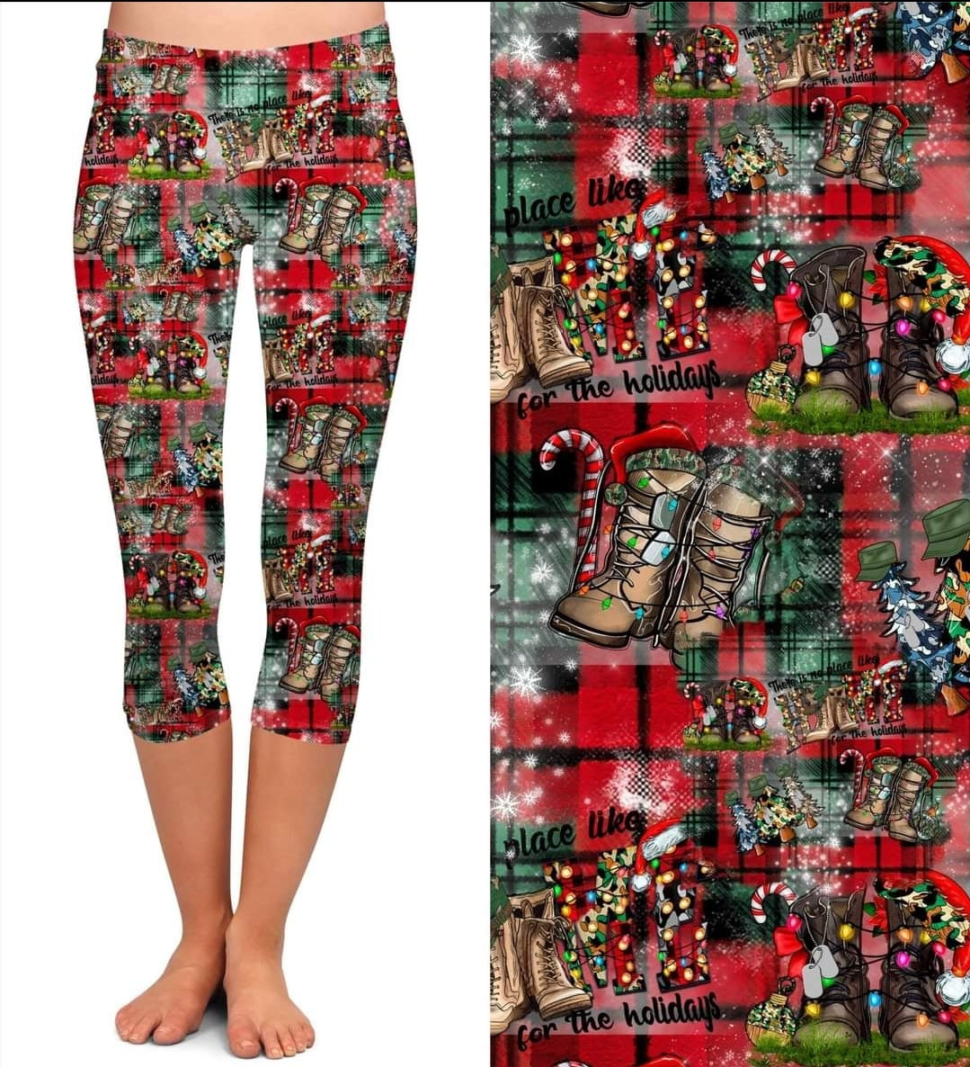 Military Christmas leggings with and without pockets