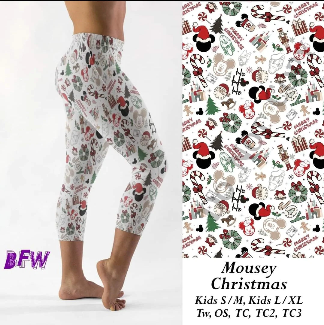 Mousey Christmas leggings and capris with pockets