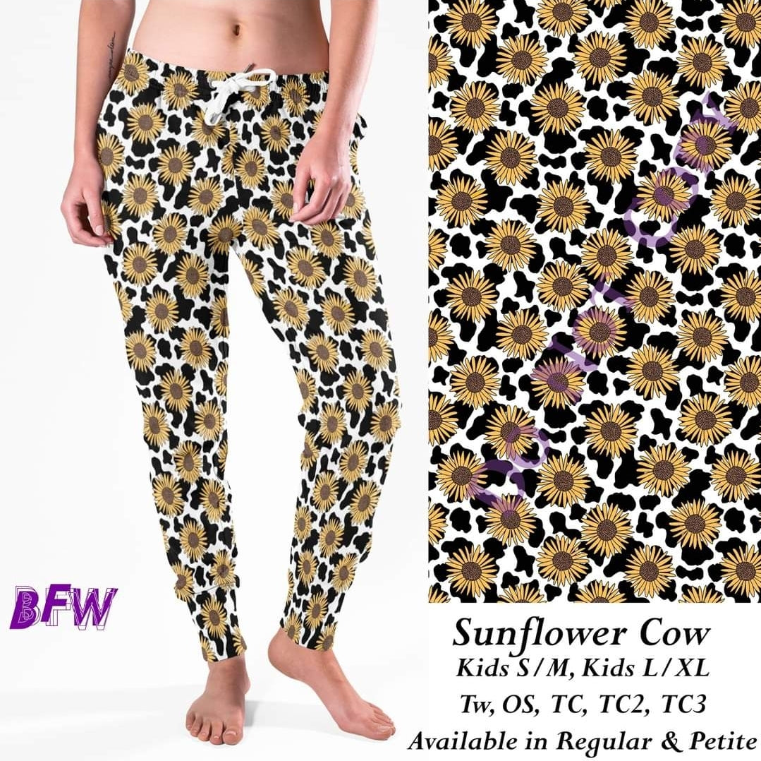 Sunflower cow leggings with pockets