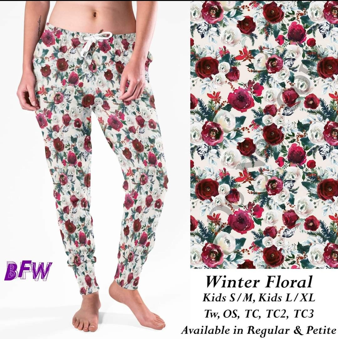 Winter floral leggings and capris