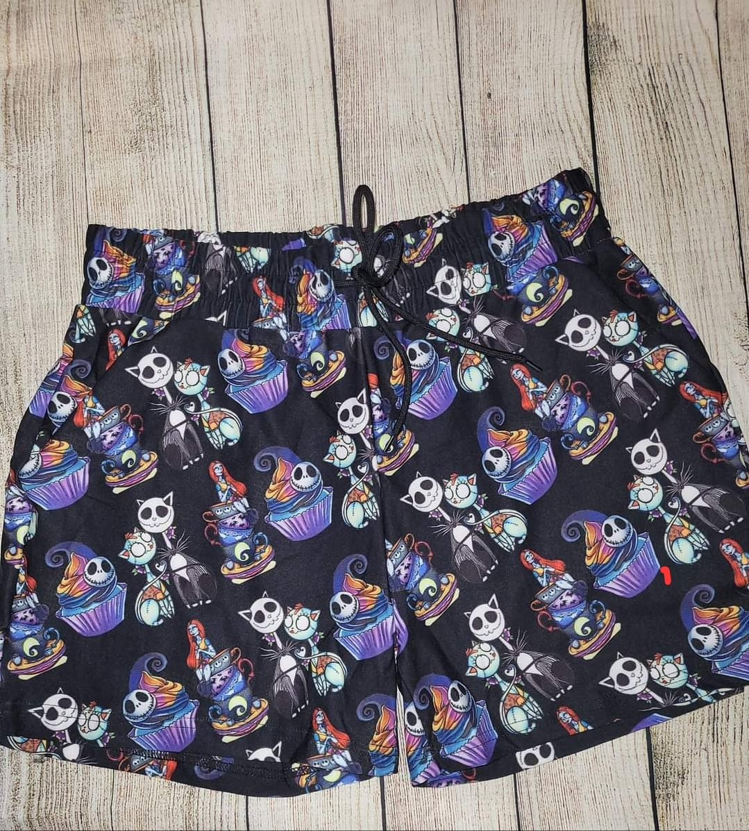 Christmas nightmare  4" - 7" jogger shorts and leggings with pockets