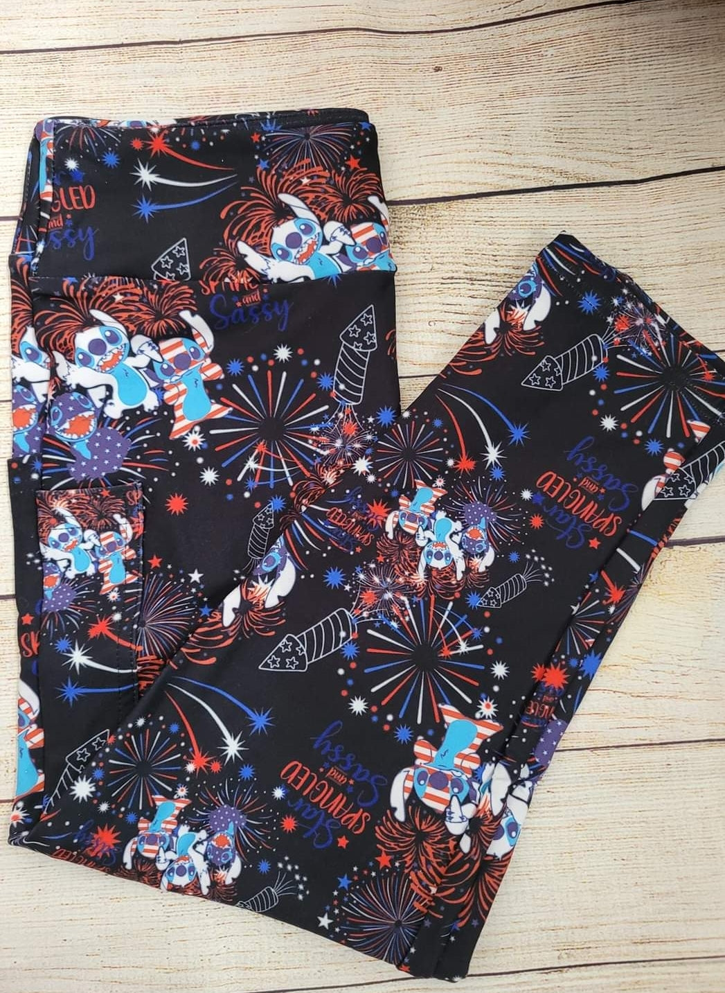 American blue alien capri joggers, Capris, Leggings, Capri Lounge Pants, Shorts in 4" & 7" inseams.