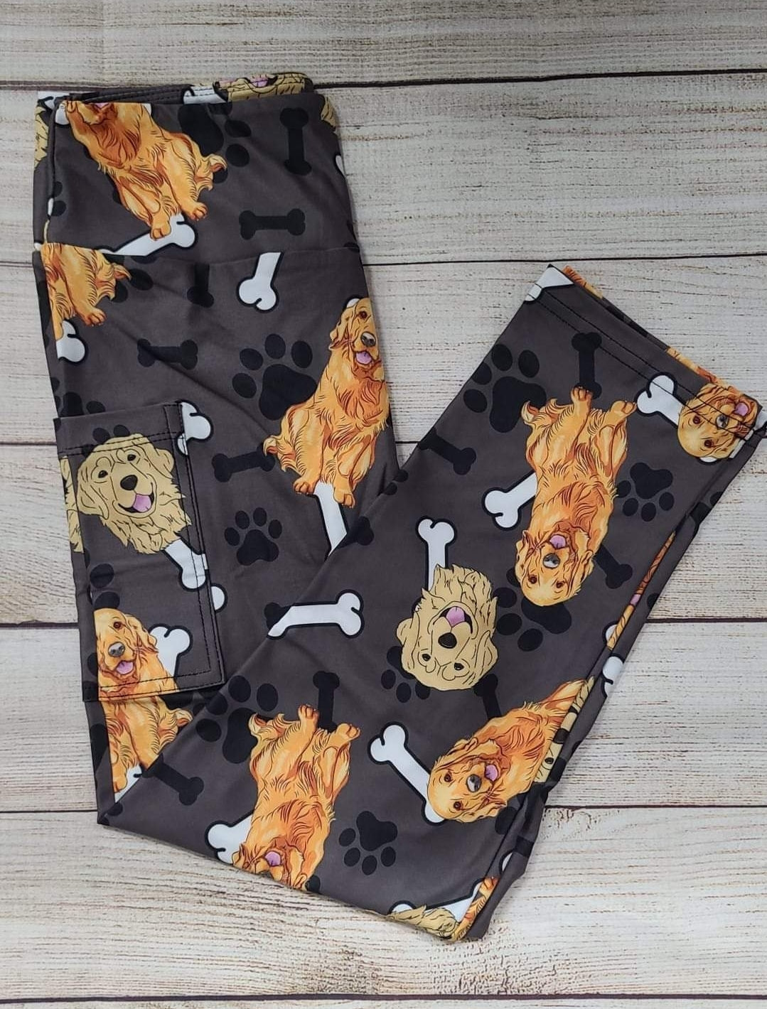 Golden Retriever capris and leggings with pockets