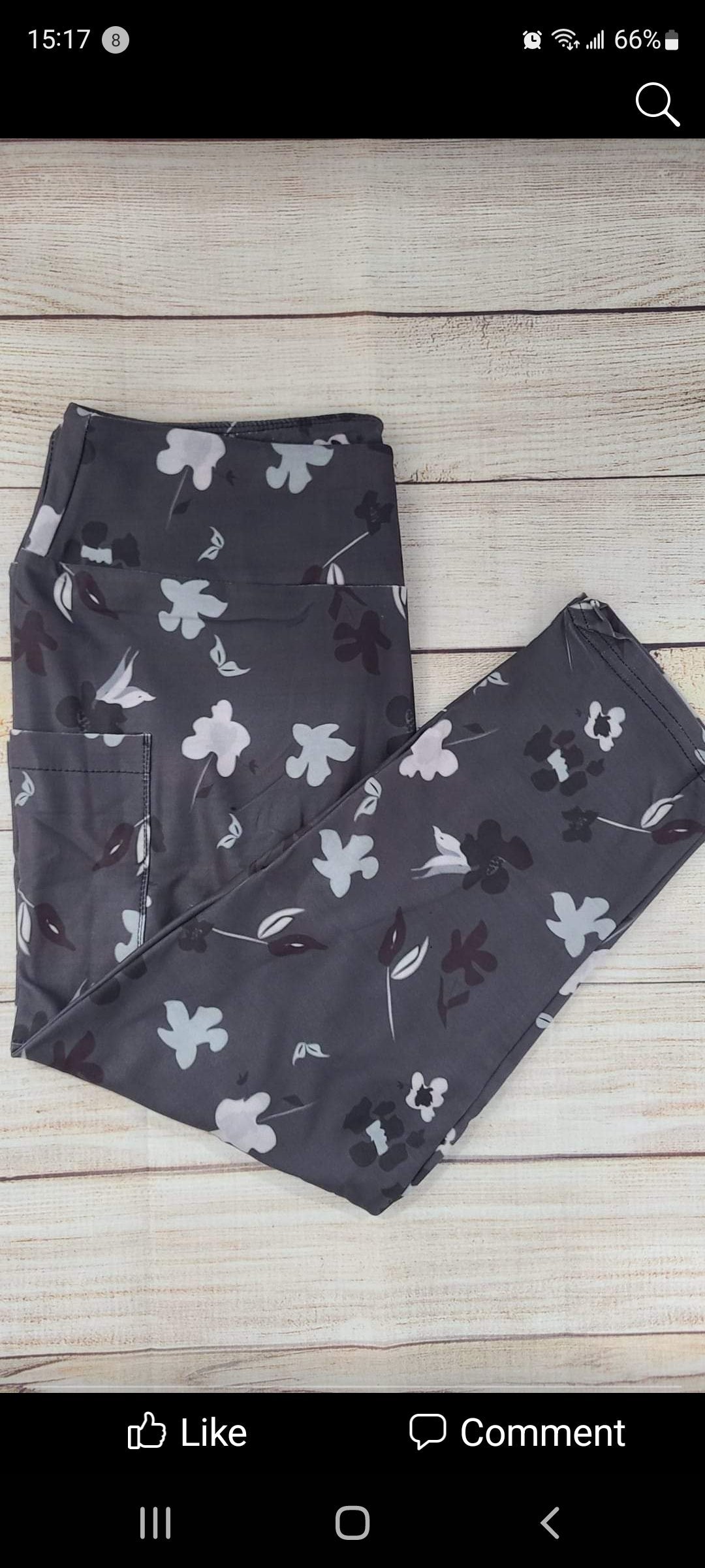 Negative Floral with pockets leggings/capris/shorts