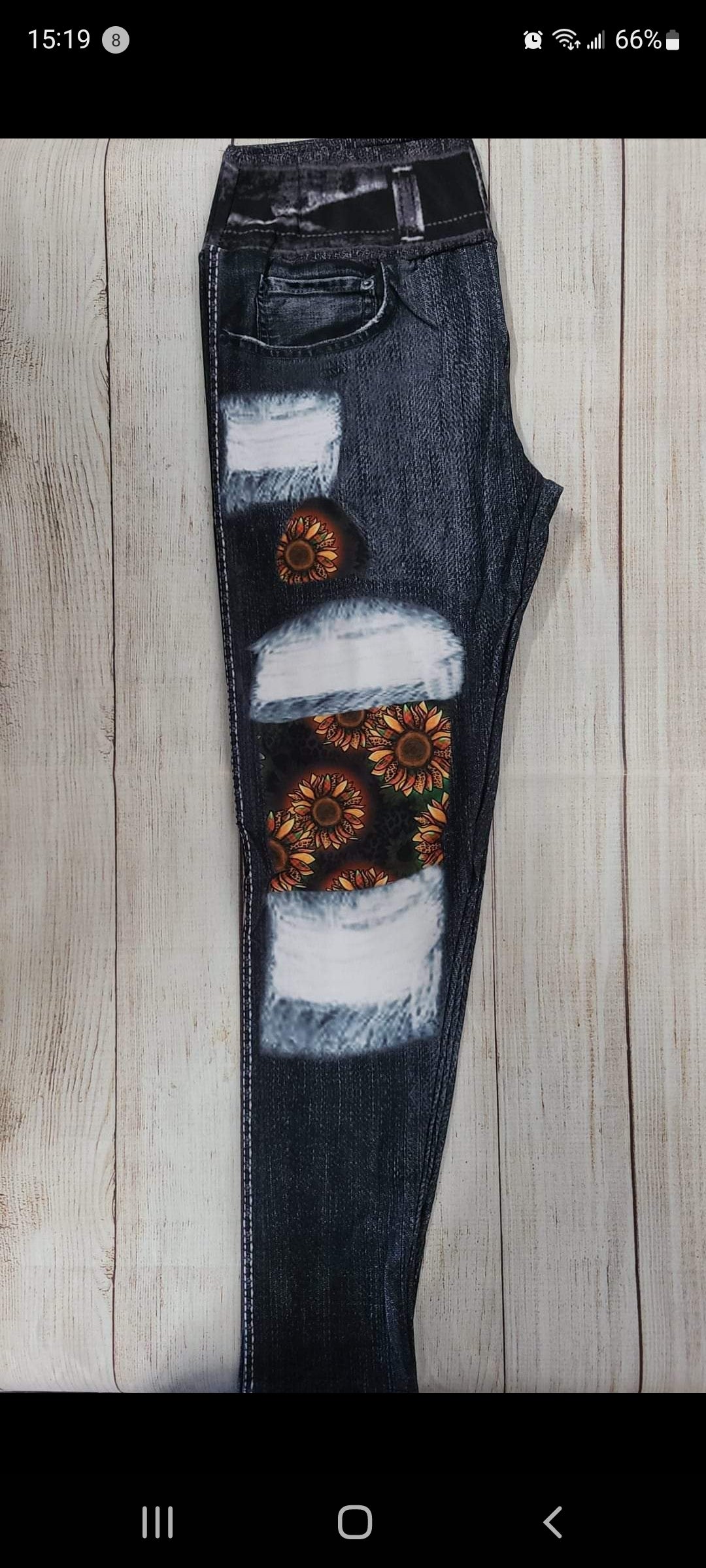 Sunflower Debut faux denim peek-a-boo Leggings