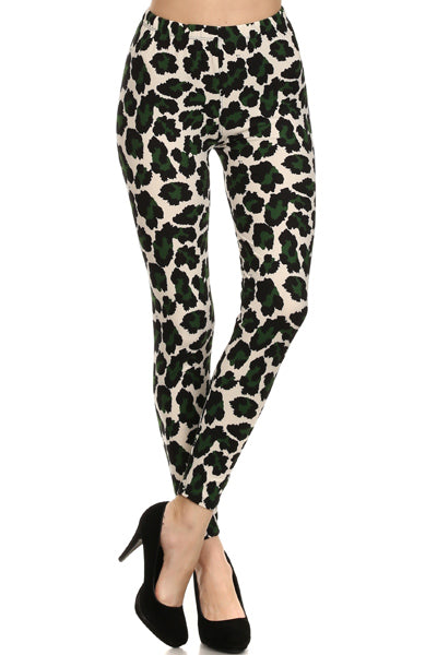 Animal Beige and Green OS Legging - Keene's