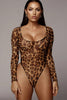 Scoop Neck Cheetah Mesh Bodysuit - Keene's