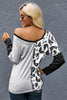Leopard & Striped Print V-neck Tee - Keene's