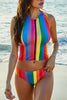 Rainbow Striped Split Bikini - Keene's