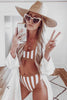 Striped Tank High Waist Bikini - Keene's