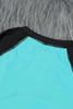 Color Block Half Zip Long Sleeve One-Piece Swimsuit - Keene's