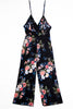 Floral Spaghetti Strap Wide Leg Jumpsuit with Pockets